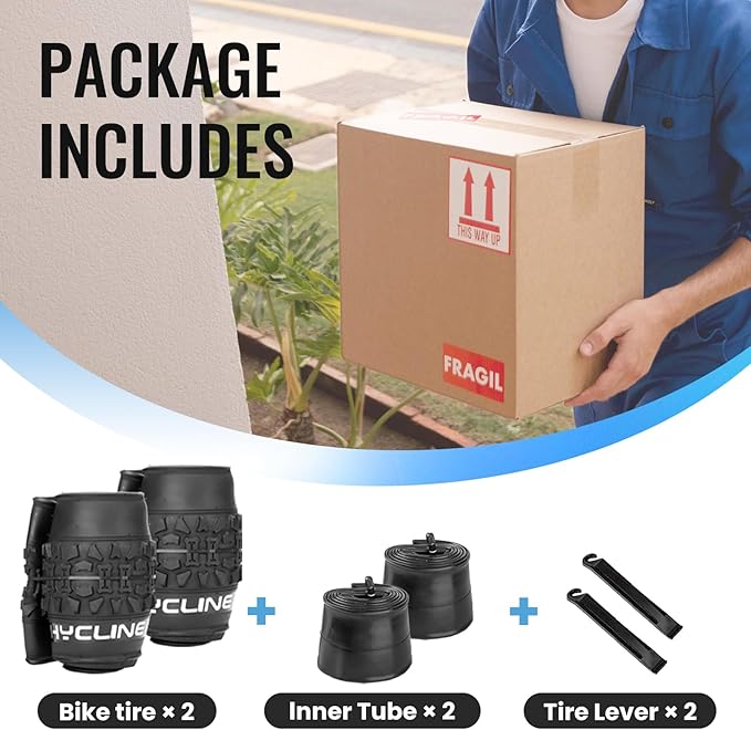 Hycline Ebike Replacement Fat Tire: 20x4.0 Inch Heavy Duty Folding Electric Fat Tires, All-Terrain High-Density Bicycle Tires for Street or Trail Riding