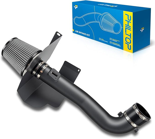 PHILTOP Air Intake Kit, Cold Air Intake Black Tube + Heat Shield for Escalade/Escalade ESV/Yukon/Yukon XL 2015-2018 V8 6.2L, Sierra 1500/Silverado 1500 2014-2018 V8 5.3L/6.2L, Suburban, Tahoe