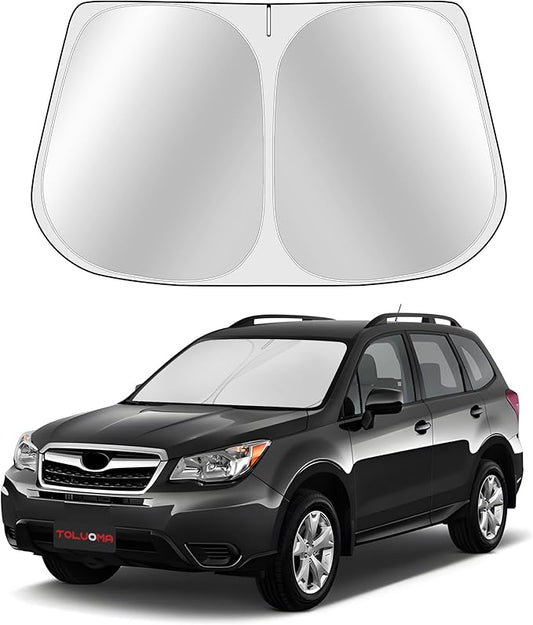 Custom Fit Windshield Sun Shade for S-UBA-ru Forester 2014-2018 - Full Coverage, 210T Reflective Fabric, Double-Layer Design - Blocks 99% UV Rays, Keeps Car Cool, Easy to Install and Store