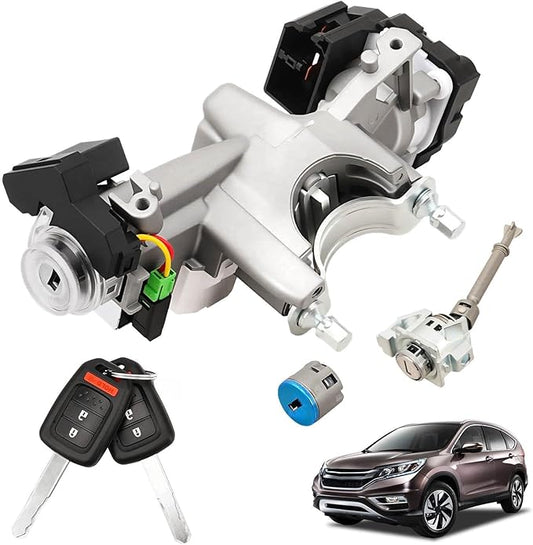 RAMATA Ignition Switch Lock Cylinder with Key (with Blank Chip) Compatible with 2014 2015 Honda CRV (Ignition Chip: 47,Frequency: 313.8mHz)