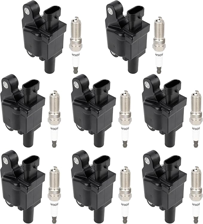 ECCPP 8 ignition coils with 8 iridium Spark Plugs,UF743,coils packs,for Chevrolet,for Silverado,Tahoe,Camaro,Suburban,Corvette &,for GMC Sierra,Yukon & Cadillac Escalade,CTS,UF743,C1820