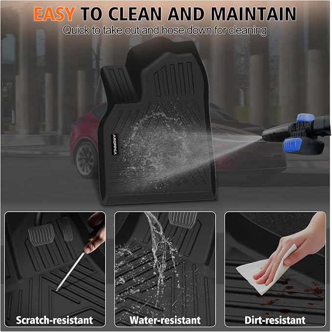 All Weather Floor Mats Cargo Liner with Backrest Mat & Front Rear Cargo Mat for 2025 2026 New Model Y Juniper,TPE Rubber Liners Full Set Automotive Mats for 2025 New Model Y Accessories