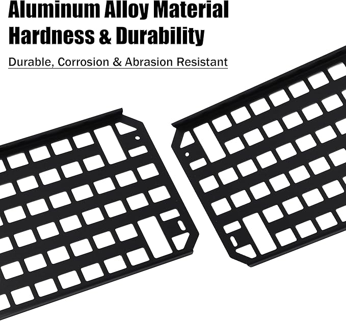 2pcs Fit for 2024 Tesla Cybertruck Front Trunk MOLLE Panel Aluminum Front Trunk Tool Storage Panel Cargo Storage Plug -and-Play Installation