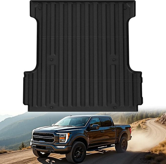 OEDRO Truck Bed Mat Fit for 2015-2025 Ford F150 & Lightning 5.5 FT Vehicle Bed Liner, TPE All Weather Protection F-150 Heavy Duty Pickup Bed Liner Accessories, Black