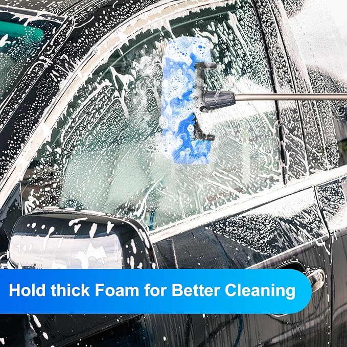 Vesici Car Wash Brush Head with Soft Detailing Bristle Flow Thru Car Cleaning Brush Exterior Car Wash Equipment for Auto Truck RV Boat Camper Washing, 10 Inch(Blue,4 Pcs)