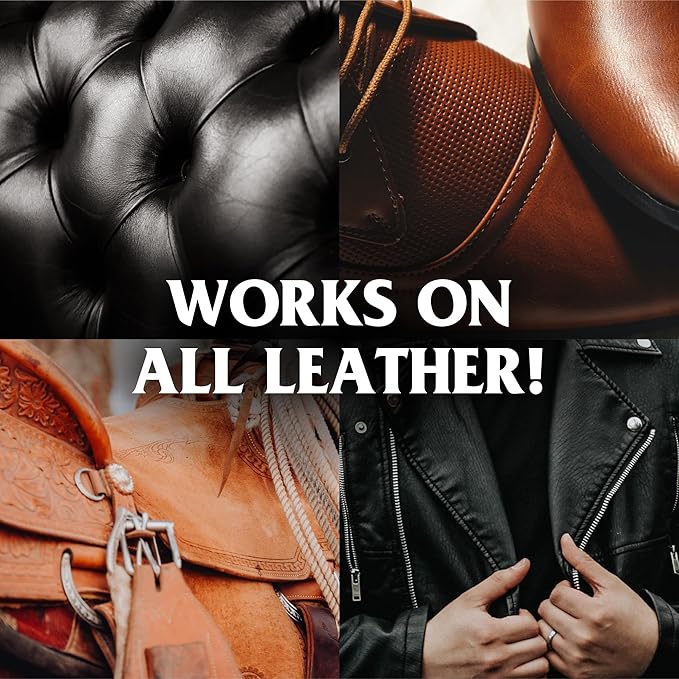 Mr. Leather Cleaner and Conditioner (8 oz) - Restores & Protects All Leather with Natural Oils - Hydrating and Water-Repelling Cream for Couches, Car Interior, Shoes, and Bags