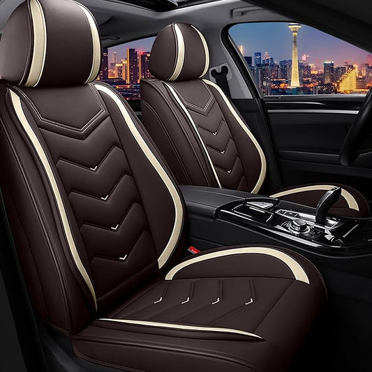 Car Seat Covers for Honda Civic 2000-2026, Stylish Sport Seat Cover, Premium Nappa Leather Car Seat Cover. Automobile Seat Covers Sets.(Standard 2 Seats/Coffee Color)