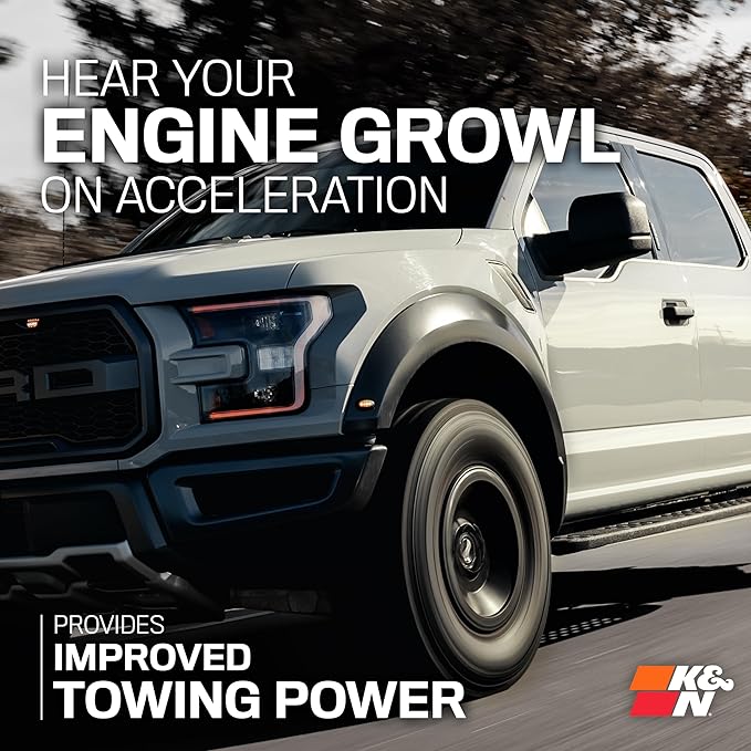 K&N Cold Air Intake System: High-Flow Air Filter, Increase Performance & Towing: Compatible with 2015-2017 FORD: F150, 57-2593