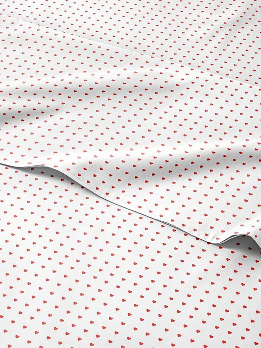 Kids King Size Hearts Bed Sheets - 4 Piece Heart Shaped Sheet Set - Ultra-Soft, Cute & Cozy - Comfy, Breathable & Machine Washable - Easy-Care & Wrinkle Free Bed Set for Boys, Girls, Teens & Toddlers