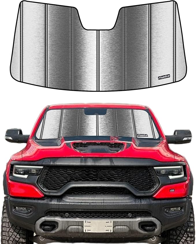 Windshield Sunshade for Ram 1500 2019-2025 with 10 inch Wide Sensor - Metallic