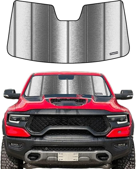 Windshield Sunshade for Ram 1500 2019-2025 with 10 inch Wide Sensor - Metallic