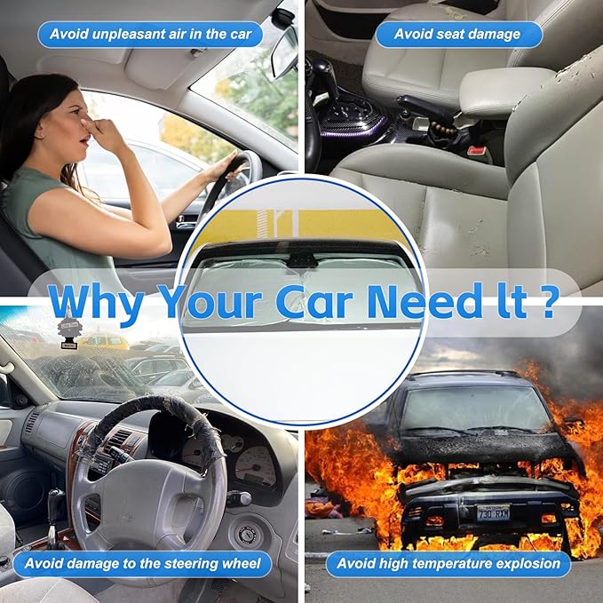 Windshield Sun Shade for VW Jetta 2019-2025 Double Layer 240T Front Window Shade Custom Fit Jetta Sun Visor Foldable Shade Blocks UV Rays Summer Must Have Car Accessories