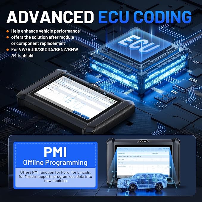 XTOOL D7W OBD2 Scanner Diagnostic Tool: 2025 Wireless Ver. of D7/D7S/D7BT, Bidirectional Scan Tool with ALL System Diagnostic, PMI, ECU Coding, 39+ Resets, 3-Year Updates, CAN FD/DoIP, Scanner for Car
