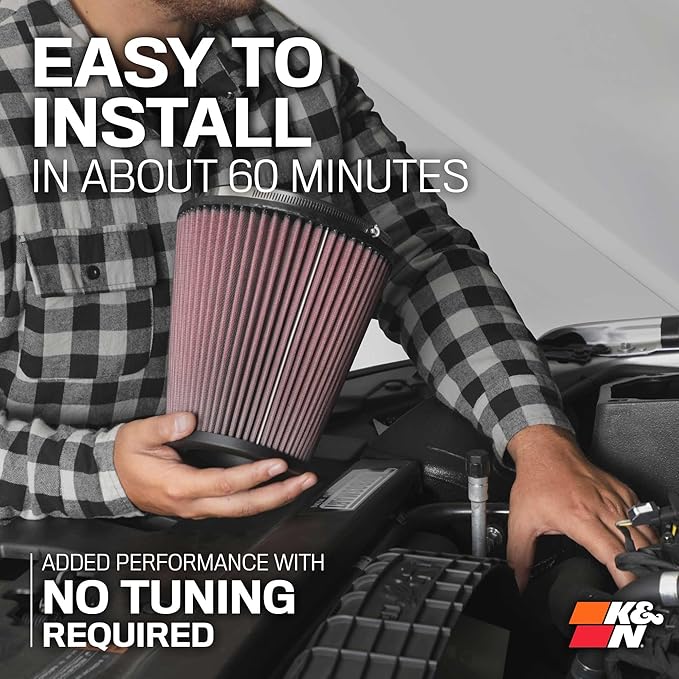 K&N Cold Air Intake System: High-Flow Air Filter, Increase Performance & Towing: Compatible with 2019-2024 RAM 1500, 77-1578KP