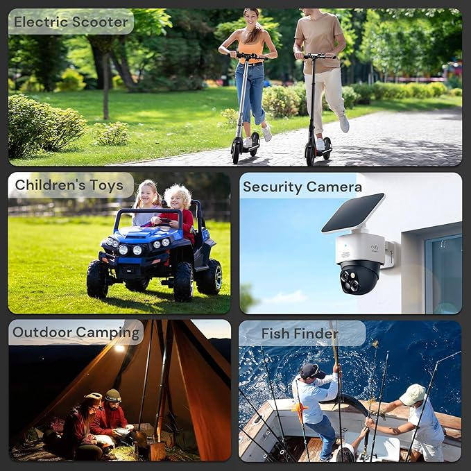 12.8V 6Ah Mini Lithium LiFePO4 Battery, 76.8W Lithium Battery Built-in 6A BMS, A+ Grade Cell 4000+ Deep Cycles, Automotive Battery Perfect for Kid Cars, Fish Finder, Power Tools, Camping, UPS