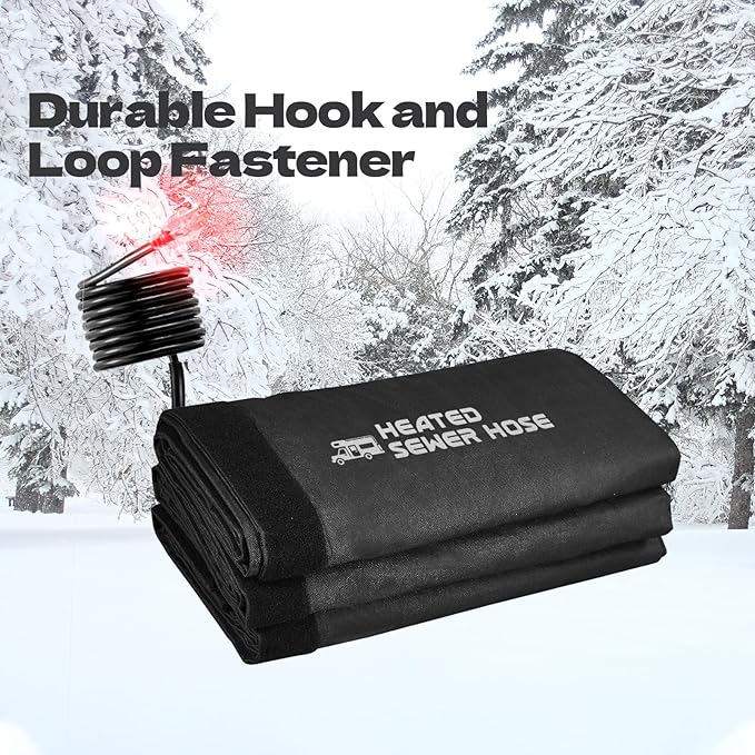 20FT Sewer Hose with Heated Sleeve,Black Rv Sewer Hose kit ，Sewer Hose for Rv Camper/Rv Accessories,Patent No. : 12,092,251 (20FT Sleeve)