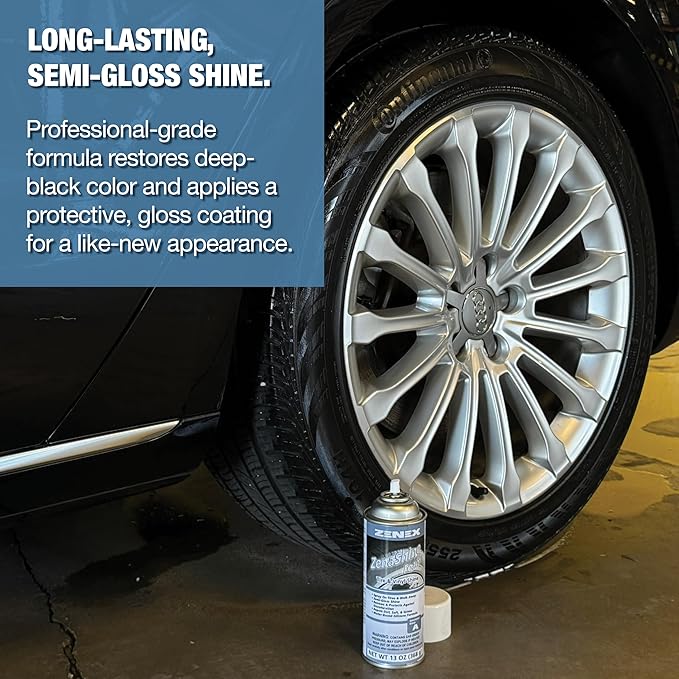 Zenex ZenaShine Foam - Professional Car Detail Spray & Shine |Great For Vinyl, Tires, Trim, & Bumpers | High-Gloss Shine & Protector | Interior & Exterior Protectant | Unscented | 13 oz (2 Pack)
