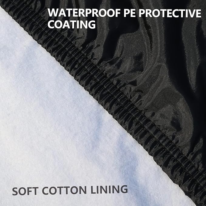 Tecoom Car Cover Waterproof All Weather, Car Covers for Automobiles with Zipper Door, Cotton Backing, Windproof Sun UV Hail Protector, Universal Fit for SUV (170"-190")