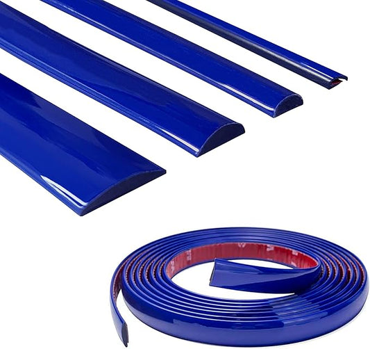 16Ft Dark Blue Car Motor Bike Self-Adhesive Exterior and Interior Molding Trim Universal Dashboard Bumper Window Door Body Side Decorative Strip Scratch-Proof (Width: 3/4 inch (20mm))