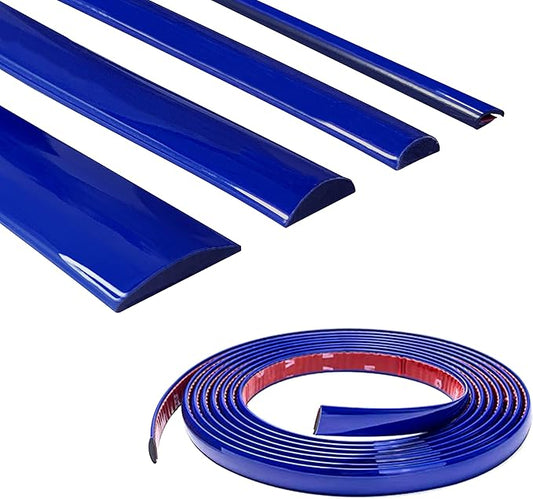 16Ft Dark Blue Car Motor Bike Self-Adhesive Exterior and Interior Molding Trim Universal Dashboard Bumper Window Door Body Side Decorative Strip Scratch-Proof (Width: 1/2 inch (12mm))