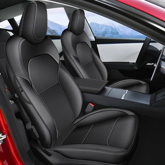 AOMSAZTO Car Seat Cover Fit for Tesla Model 3 2024 2025 (Not for Performance) - Full Set Black Seat Covers(with Armrest Cover)