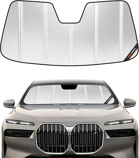 Windshield Sun Shade for BMW 7 Series 2023-2024, BMW i7 2023-2024, Reflective Aluminum Film Front Window Sunshade-B