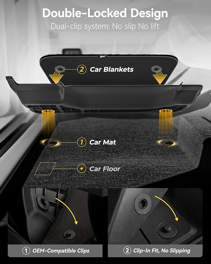 3W Floor Mats with Front Carpet on TOP Fit for Tesla Model Y 2020-2025 All-Weather TPE Full Set Floor Liners and Cargo Liner Mats Accseeories Custom Fit for Model Y 5-Seat(Not for Juniper)