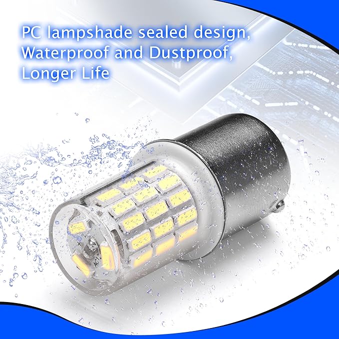 2357 1157 2057 7528 Brake Light Bulb for Daytime Running Lights (DRL) and Back-Up/Reverse Lights,12V-24V BAY15D 6000K Bright White LED Bulbs Replacement for RV Car Camper Trailer Tail Brake Stop,2Pack