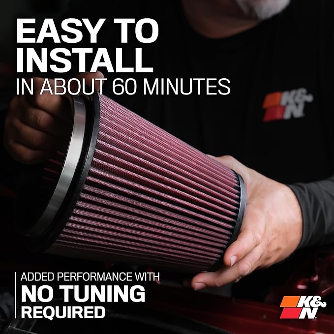 K&N Cold Air Intake System: High-Flow Air Filter, Increase Performance & Towing: Compatible with 2015-2017 FORD: F150, 57-2593