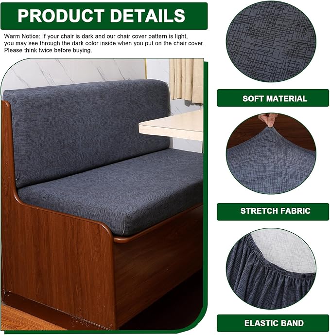 CRFATOP 2 Sets RV Dinette Cushion Covers Printed Camper Cushion Slipcover Stretch 2 Seat Sofa Chair Cover Furniture Protector for RV Camper Car Bench 2 Backrest Covers & 2 Bench Covers,03