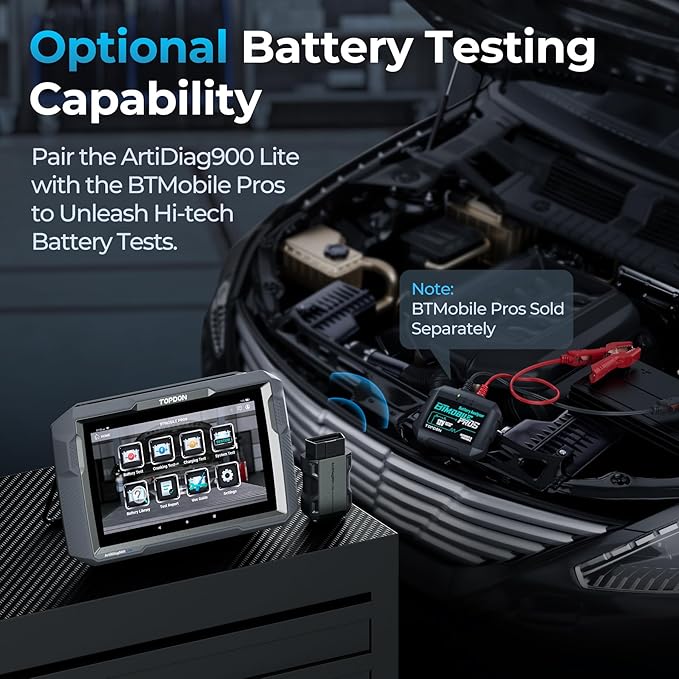 TOPDON Bidirectional Scan Tool, 2025 New ArtiDiag900 Lite Automotive Diagnostic Tool for Full System, Scanner for Car with Active Test, 8 Reset, Wireless OBD2 Scanner Diagnostic Tool for All Vehicles