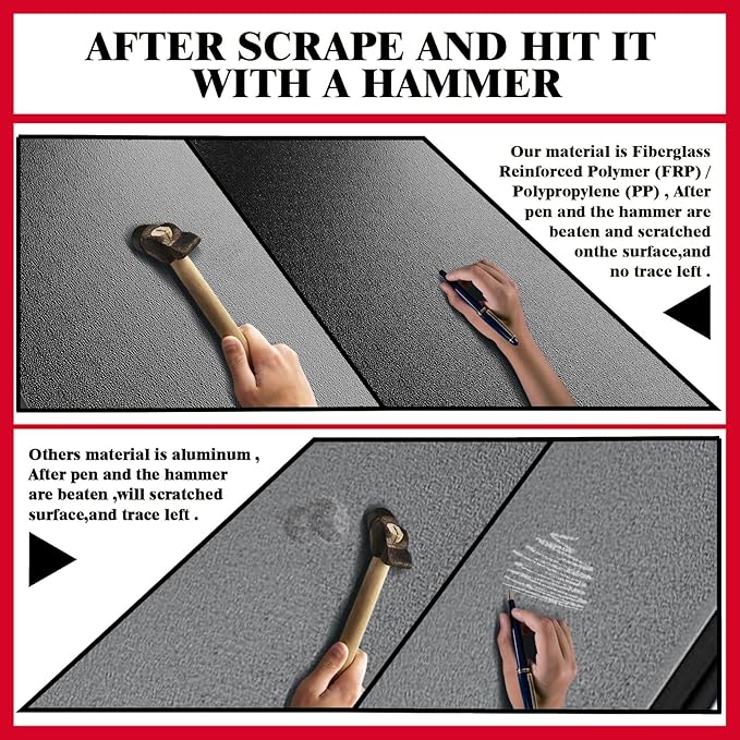 TOMOKA Hard Quad-Fold Truck Bed Tonneau Cover Compatible with 2016-2023 Toyota Tacoma 6 FT (74") Bed (Models Without Trail Special Edition Storage Boxes) Fiberglass Reinforced Polymer