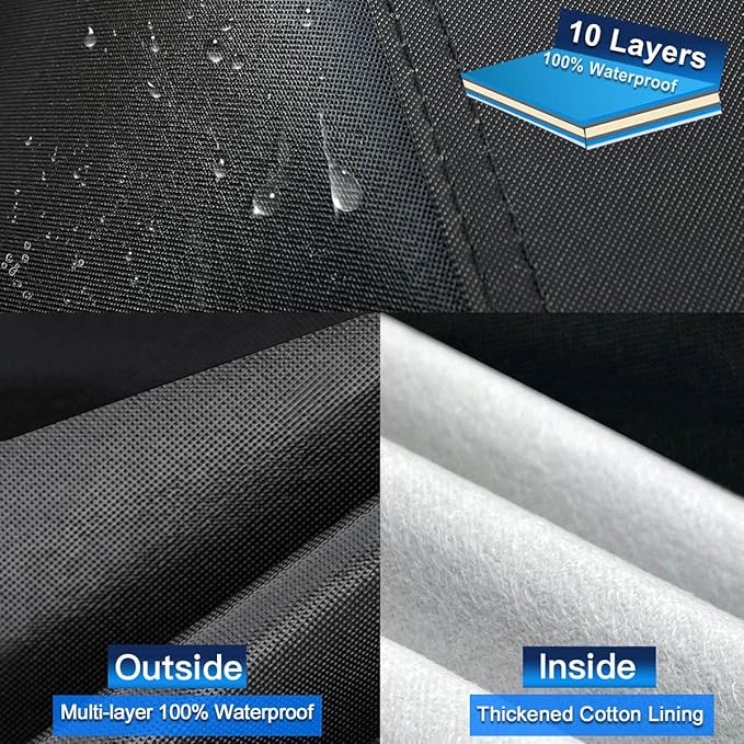 10 Layers Coupe Car Cover Waterproof All Weather for Automobiles,100% Waterproof Outdoor Car Covers Rain Snow UV Dust Protection. Custom Fit for Ford Mustang,Chevy Camaro, Chevy Corvette,etc