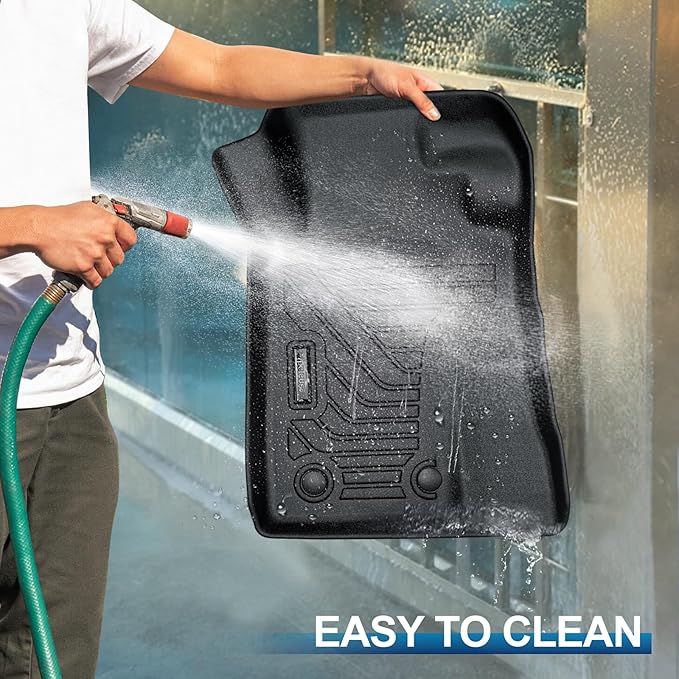 Peleus Floor Mats for Ford Mustang 2015-2025(NOT for Mach-E,Cargo w/o Subwoofer Box),TPE All Weather Protection 2 Rows Car Floor Liners with Cargo Liner for Ford Mustang Trunk Mat+Floor Mats