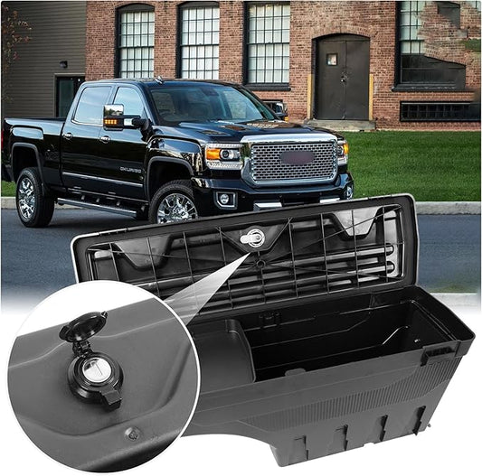 Wildwolf Truck Tool Box For 2007-2018 Chevy Silverado and For GMC Sierra 1500 2500 3500 HD, Pick-up Bed Organizer Storage Boxes, Waterproof Swing Case Grocery Toolbox, Carrying Bins Part Accessories R