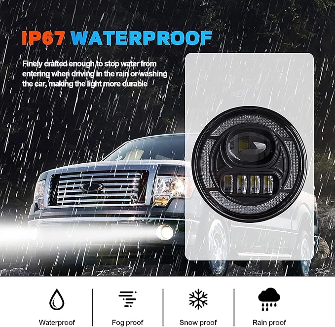 LED Fog Lights with DRL/Turn Signal Compatible with 2011 2012 2013 2014 Ford F150 Bumper Driving Fog Lamp Assembly Replacement DOT Approved（1 Pair）