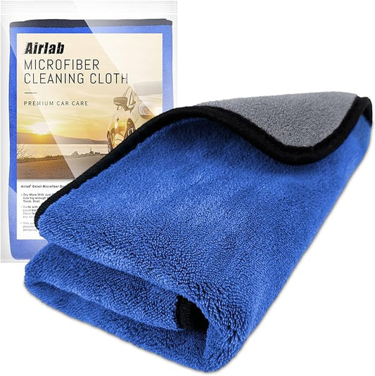 Airlab Microfiber Towels for Cars Wash Drying Thick Plush Cleaning Cloth Auto Detailing Super Absorbent for Interior & Exterior Lint Free, Streak Free, 35 x 24 Inch, 500 GSM, Pack of 1