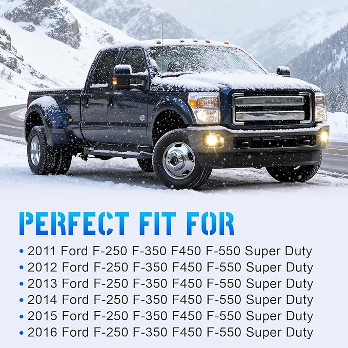 Fog Lights Compatible for Ford 2011-2016 F250/F350/F450/F550 Super Duty, Bumper Driving LED Fog Lamp Assembly Replacement FogLight Kit, DOT Certified（1 Pair）