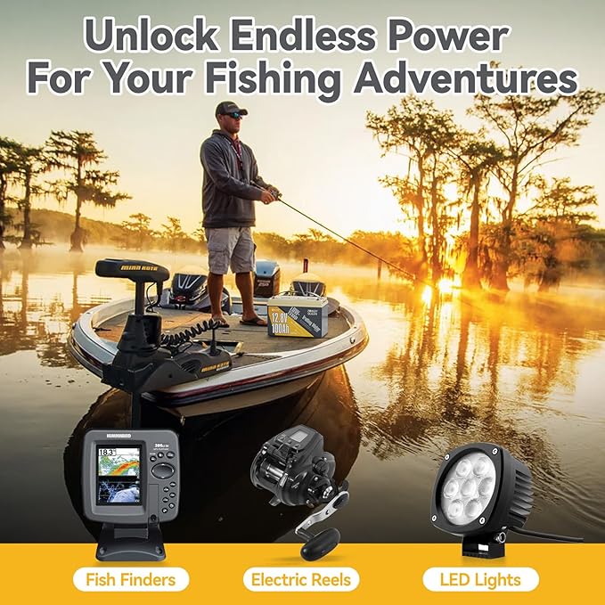 Power Queen 12V 100Ah LiFePO4 Battery Low-temp Protection Group 31, Deep Cycle Lithium Battery with 100A BMS, 1280Wh Energy, Up to 15000 Cycles for Trolling Motor Marine RV Solar