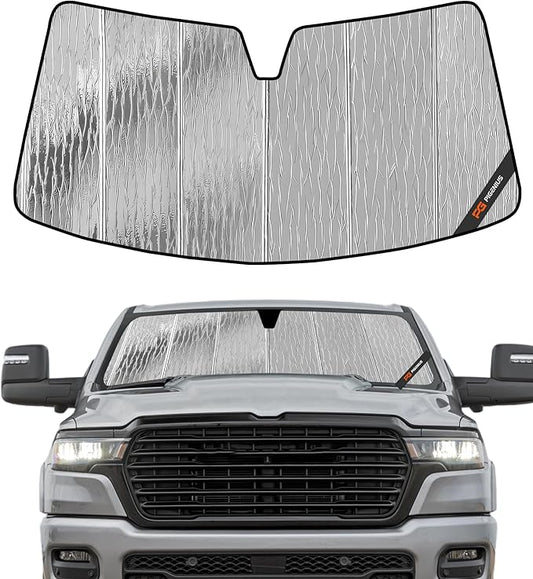Windshield Sun Shade for Ram 1500 2019-2025 Without Sensor with Standard Rearview Mirror, Custom Fit Front Window Sunshade - AstraGuard