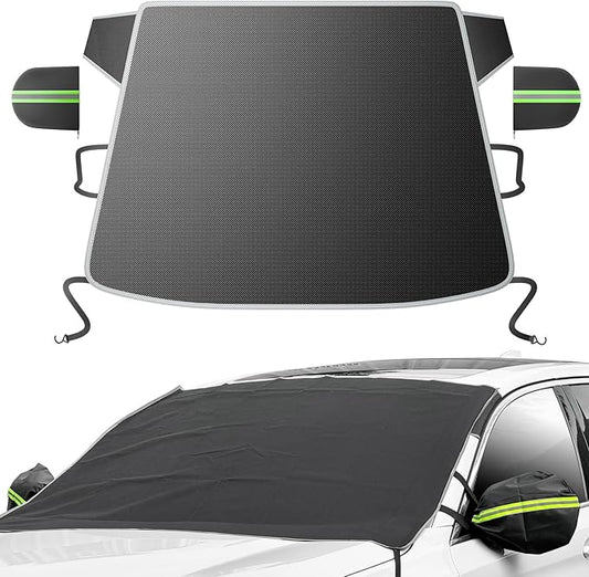 [2025 Upgraded Windshield Cover for Ice and Snow [Full Coverage Winter Protection]-Heavy Duty Car Snow Cover, Against Snow, Ice, Frost and Water, Suitable for Cars, SUVs, and Trucks-Large