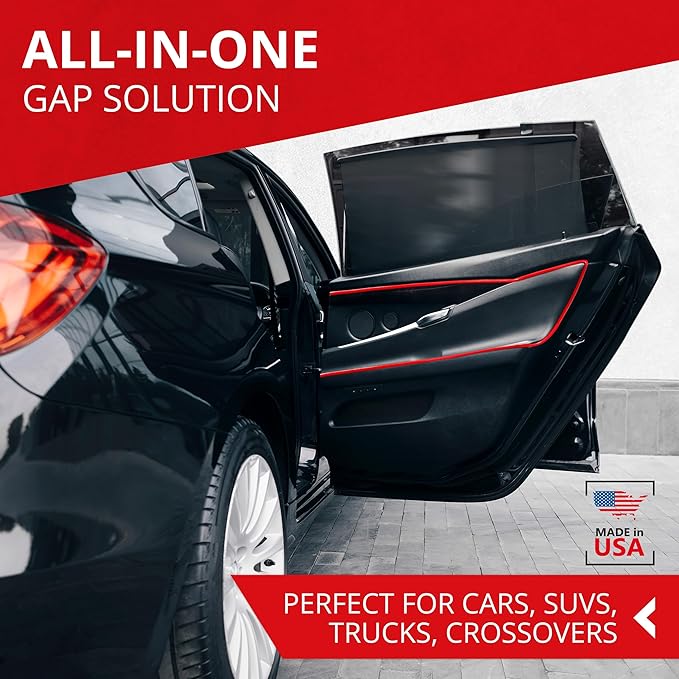 All-Fit Automotive Car Gap Filler – 10 Ft Red Trim Molding for Car Accessories Interior – Universal, Flexible Car Interior Accessories for Dashboards, Panels, & Air Vents – Easy DIY Installation