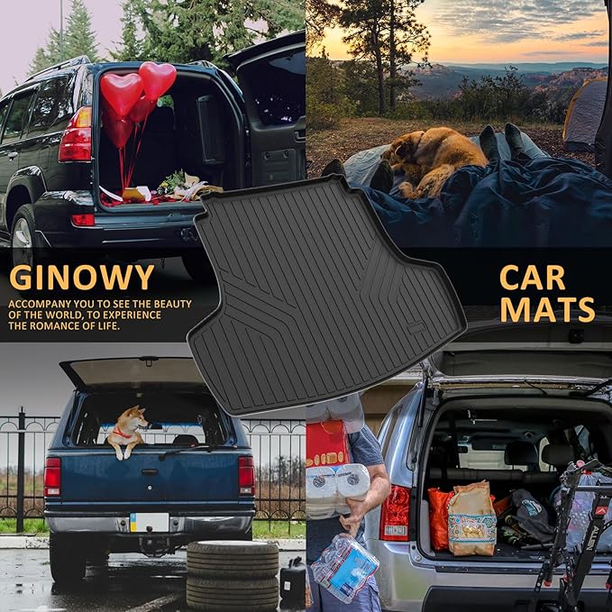 GINOWY-Cargo Liner for Kia K5 2021-2024 2025(Only FWD Models), Cargo Mat for Hyundai Sonata 2020-2025, TPE All Weather 2024 K5 Trunk Mat Waterproof Easy to Clean Non-Slip Durable Black