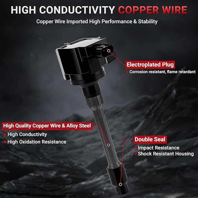 PZ Ignition Coil Pack and Iridium Spark Plugs Compatible with 2017 2018 2019 2020 2021 Accord CR-V Civic, Acura 2019-2021 RDX 2021 TLX 1.5L 2.0L L4 Set of 4 Replaces#UF781 3052059B013 CM11122