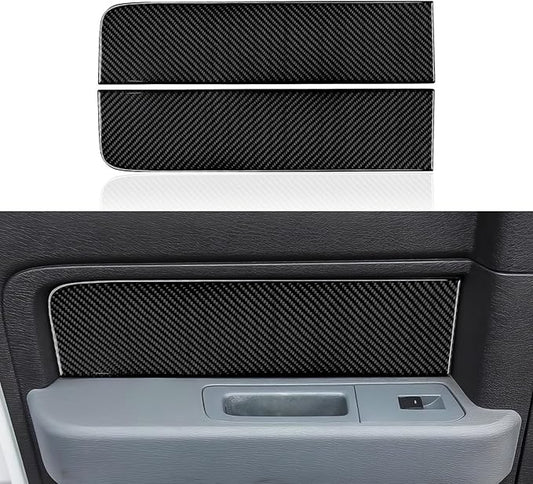 Youtaiche Rear Inner Door Handle Panel Decal Interior Trim Cover for Ford F150 2009 2010 2011 2012 2013 2014 Carbon Fiber Sticker Accessories（Style B