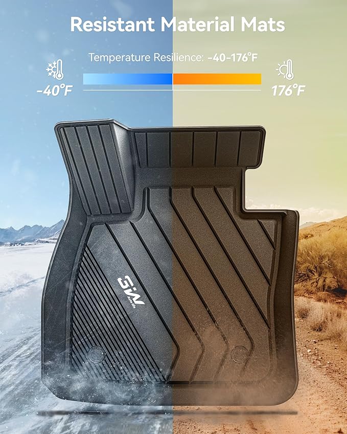 3W BMW X2 Floor Mats Fit for 2018-2023 & BMW X1 Floor Liner Fit for 2016-2022 Custom Fit All Weather TPE Floor Liner for X2 28i M35i 1st & 2nd Row Full Set Car Mats, Black