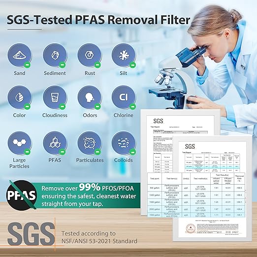 iSpring 3-Stage RV Water Filter System, SGS-Tested PFAS Removal, Reduces Chlorine, Lead, Sediment, Rust, and Odors, Leak-Free Brass Fittings, Quick Connectors, External Mounting Bracket, Model:CW31-PF