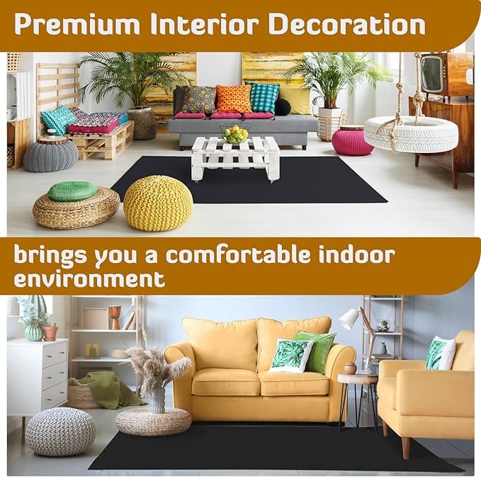 Nuanchu 25.8 sq ft 47.2 x 78.7 in Black Underfelt Carpet with Adhesive Back for Speaker Sub Box, Underfelt Carpet for RV, Boat, Marine, Auto, Truck, Car Trunk, Door Liner, Desk