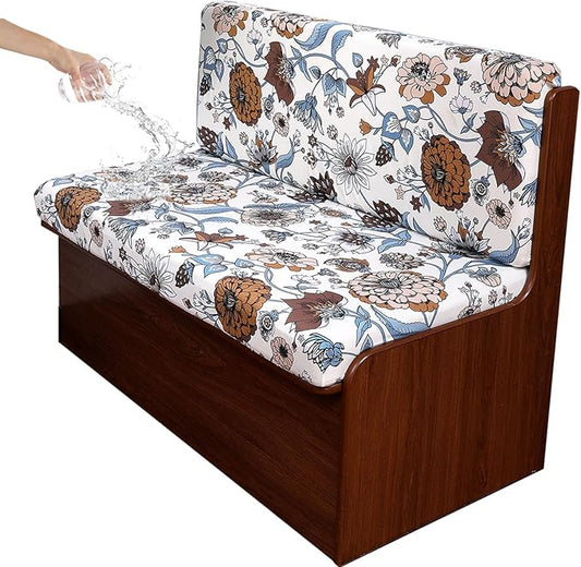 CRFATOP RV Dinette Cushion Covers Printed Elastic Camper Cushion Slipcover Stretchable Loveseat Sofa Chair Cover Furniture Protector for RV Camper Car Bench 1 Backrest Cover & 1 Bench Cover,17