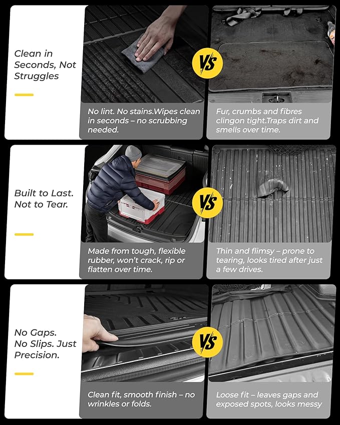 3W 2018-2024 BMW X3 Cargo Liner, All Weather TPE X3 Accessories Custom Fit for BMW X3 G01 30i M40i M Car Mats (Only for car Without Spare tire) (Don't Fit 30e)